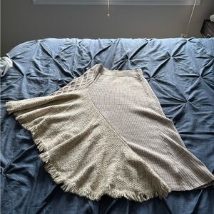 Anthropologie Beige Asymmetrical Knit Skirt